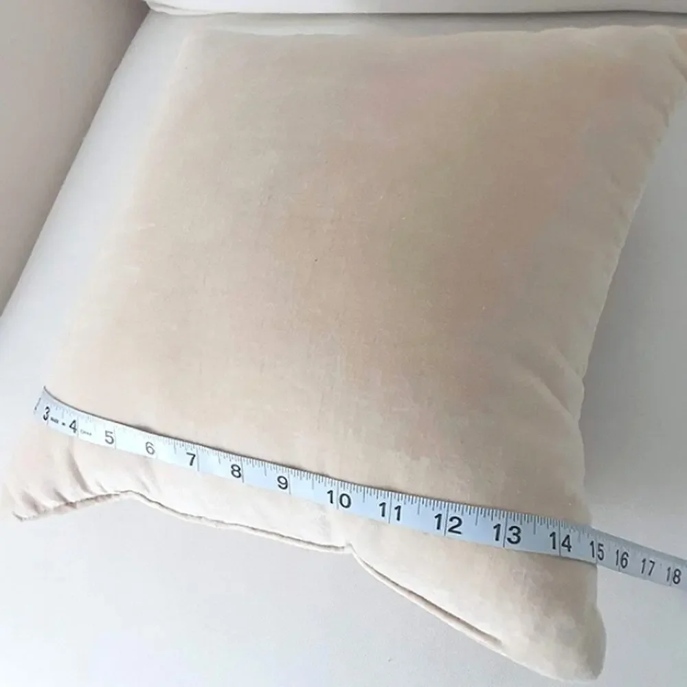 Primitives by Kathy GATHER Embroidered Creme Velvet 12x12 Square Throw Pillow